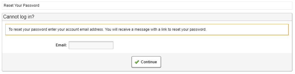 screenshot of field to enter your email associated with your account