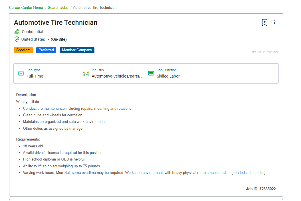 screenshot of an ad posted using the anonymous posting option